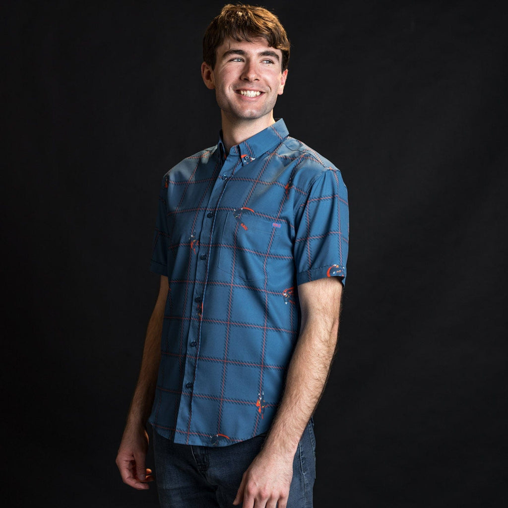 RSVLTS Heat Check KUNUFLEX Short Sleeve Shirt in Blue — detail 12