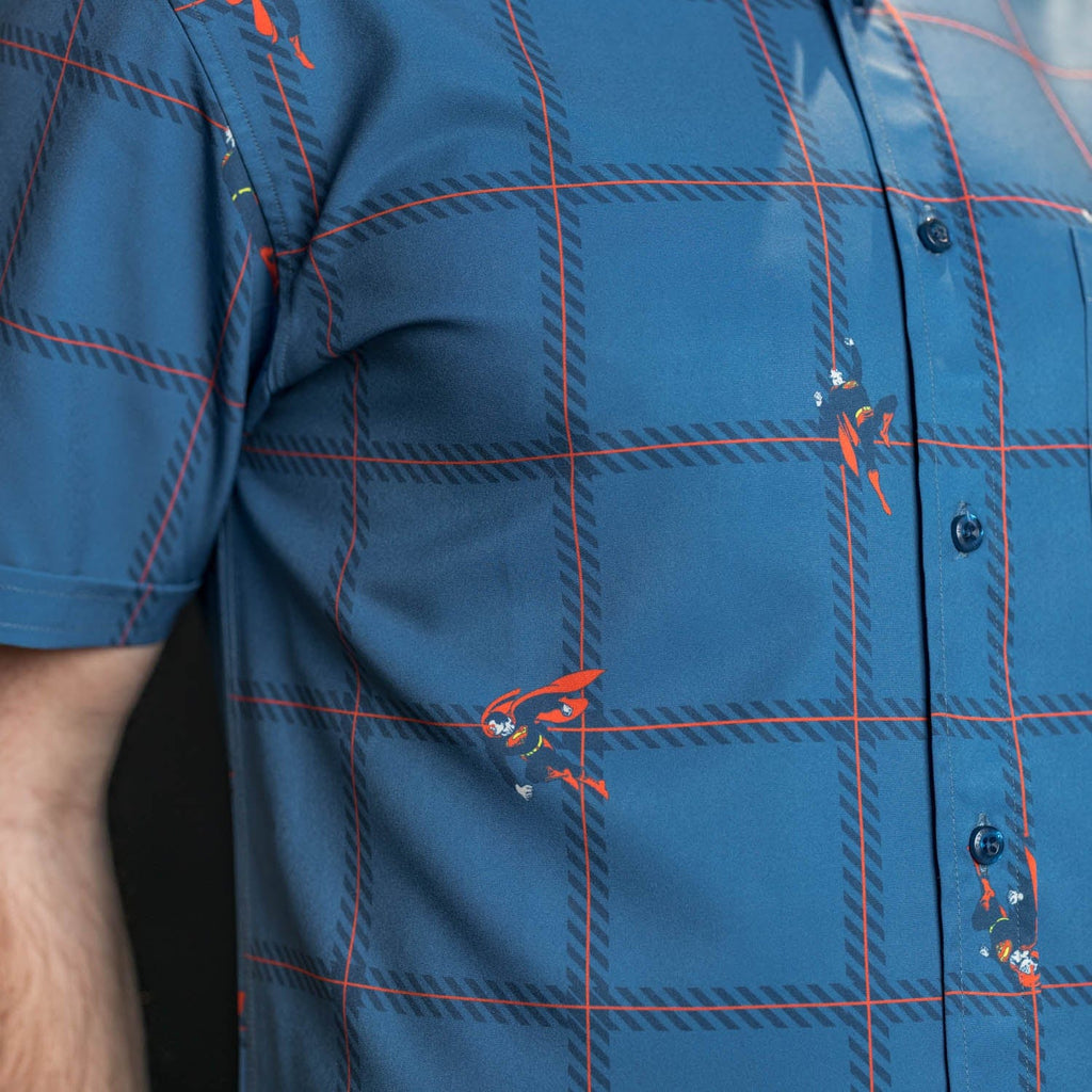 RSVLTS Heat Check KUNUFLEX Short Sleeve Shirt in Blue — detail 8