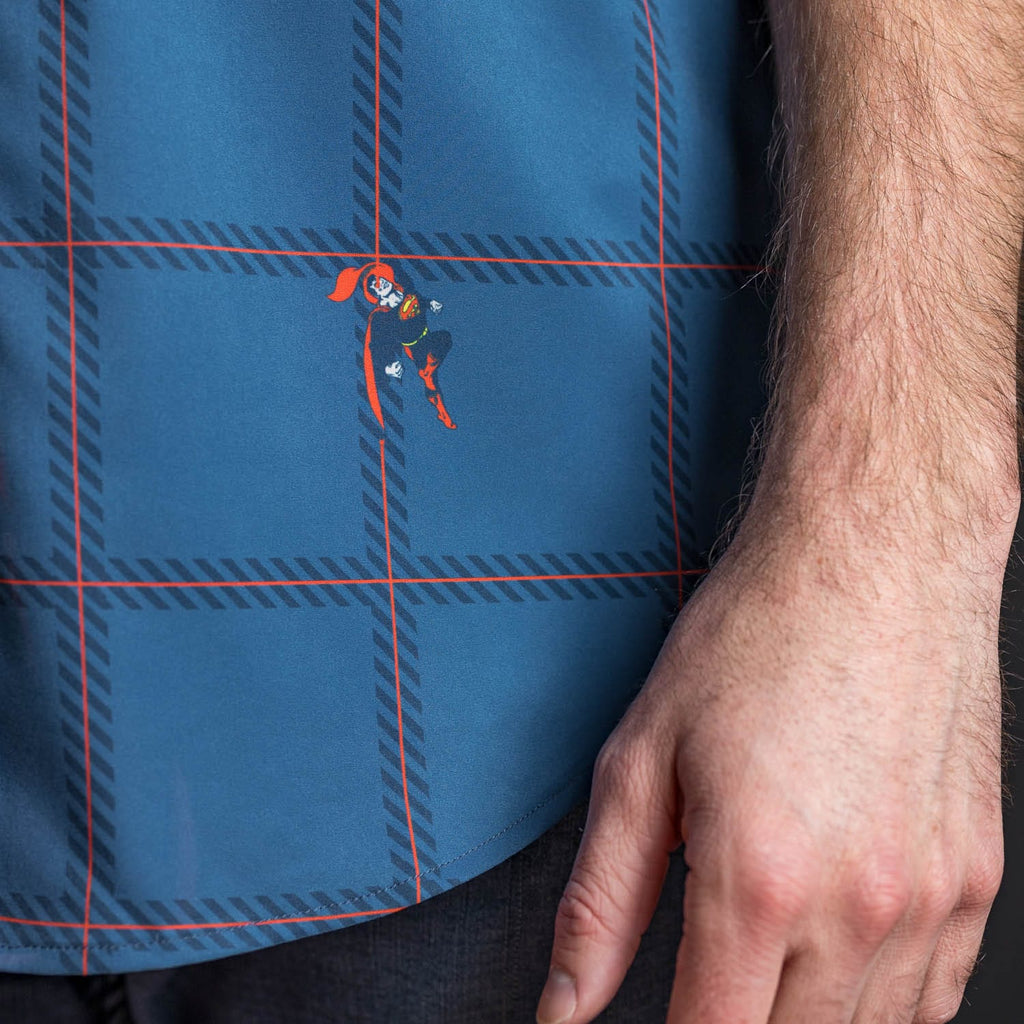 RSVLTS Heat Check KUNUFLEX Short Sleeve Shirt in Blue — detail 6