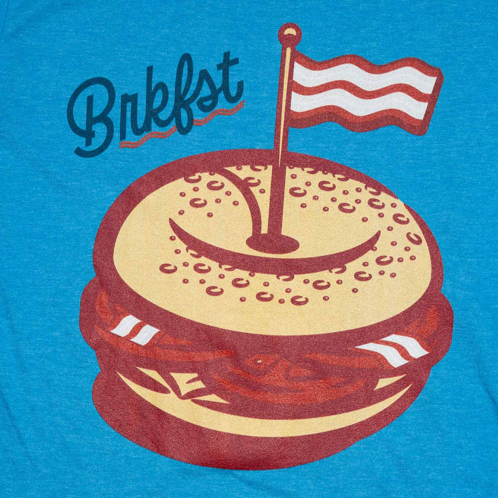 RSVLTS BRKFST Hole In One Crewneck Tee in Blue — detail 4