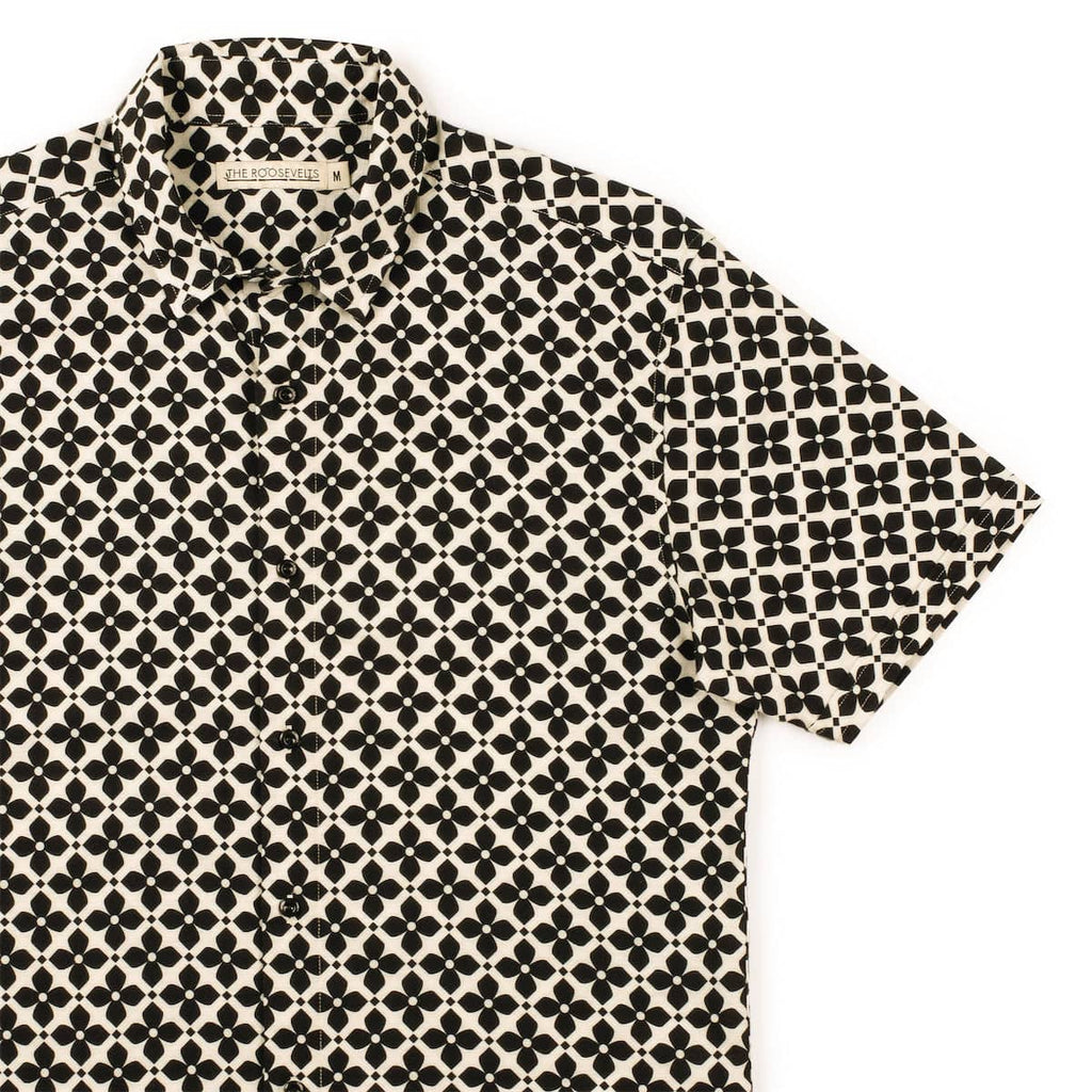 RSVLTS Monte Carlo Bamboo Short Sleeve Shirt in Black — detail 5