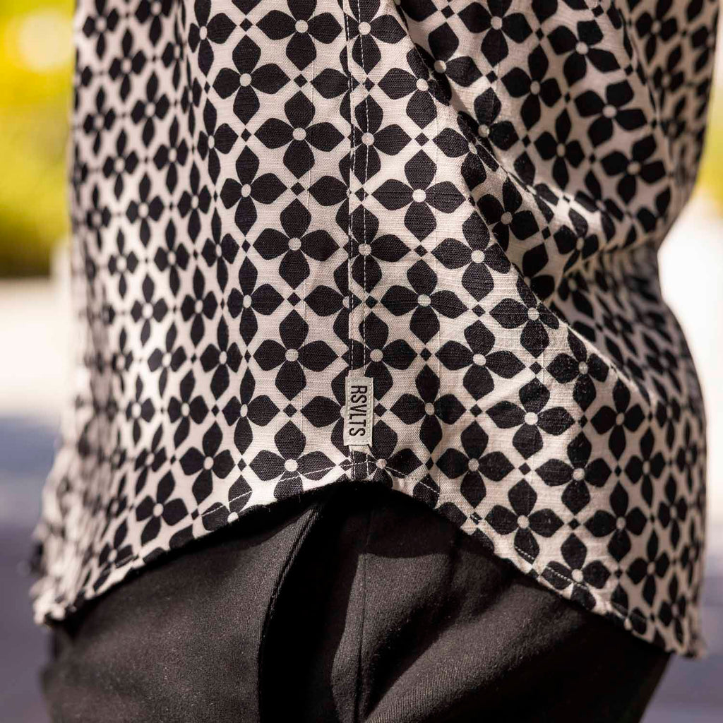 RSVLTS Monte Carlo Bamboo Short Sleeve Shirt in Black — detail 8