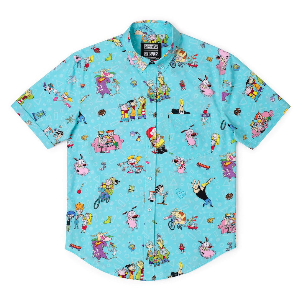 RSVLTS Friday Lineup KUNUFLEX Short Sleeve Shirt in Blue — detail 7