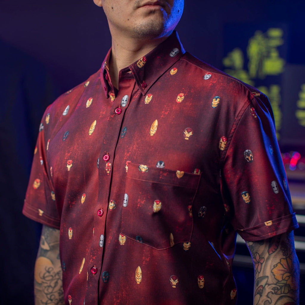 RSVLTS Lil Starks KUNUFLEX Short Sleeve Shirt in Red — detail 7