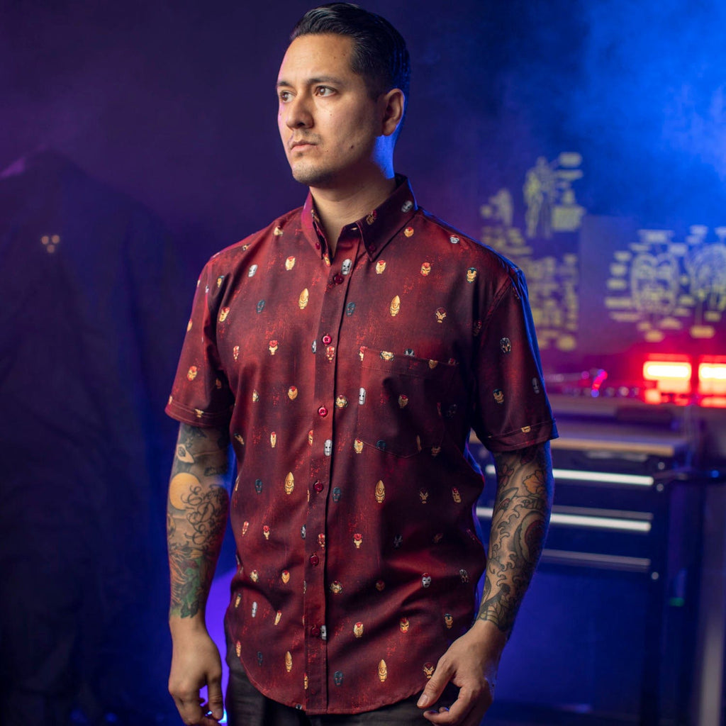 RSVLTS Lil Starks KUNUFLEX Short Sleeve Shirt in Red — detail 9