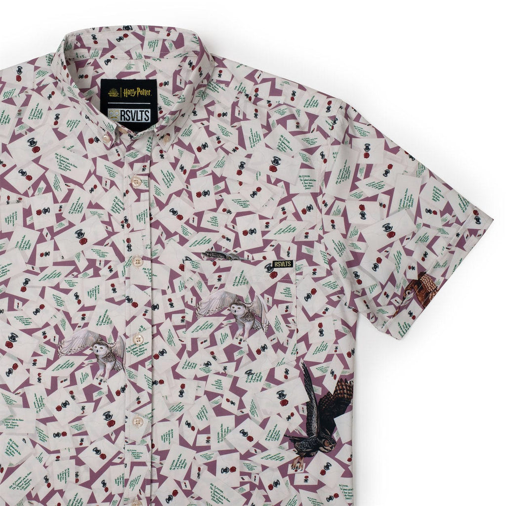 RSVLTS Dear Mr. Potter KUNUFLEX Short Sleeve Shirt in Neutral — front view
