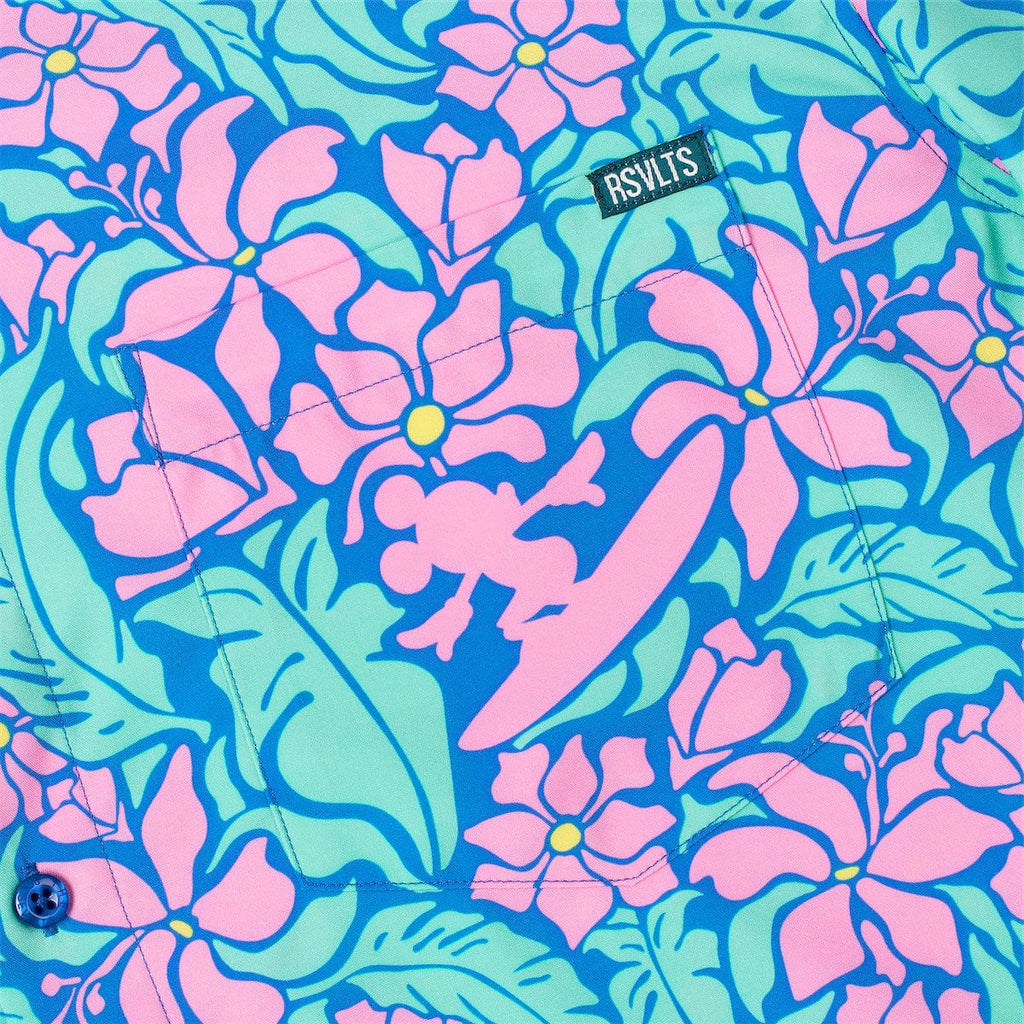 RSVLTS Mickey's Tropical Adventure KUNUFLEX Short Sleeve Shirt in Blue — detail 4