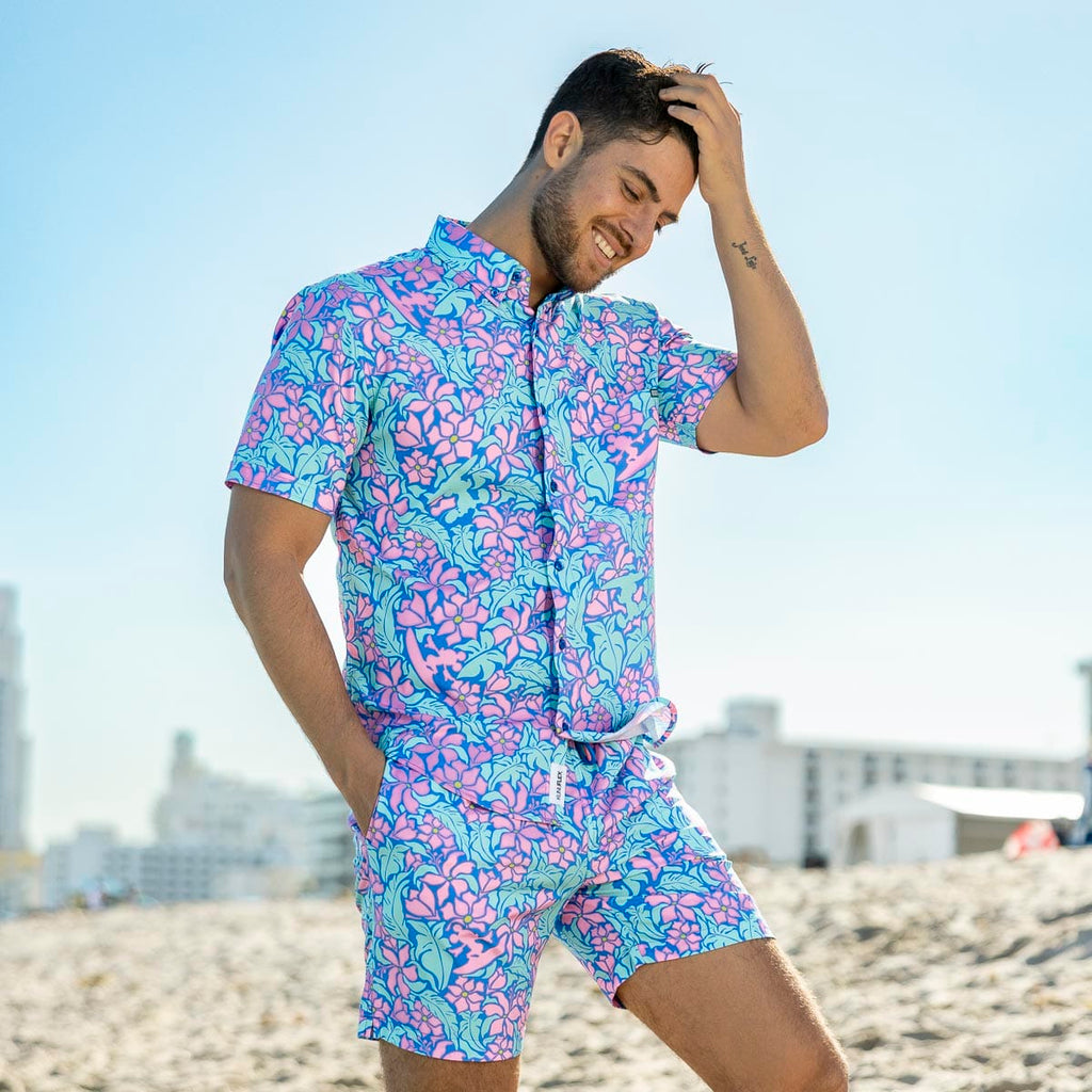 RSVLTS Mickey's Tropical Adventure KUNUFLEX Short Sleeve Shirt in Blue — detail 3