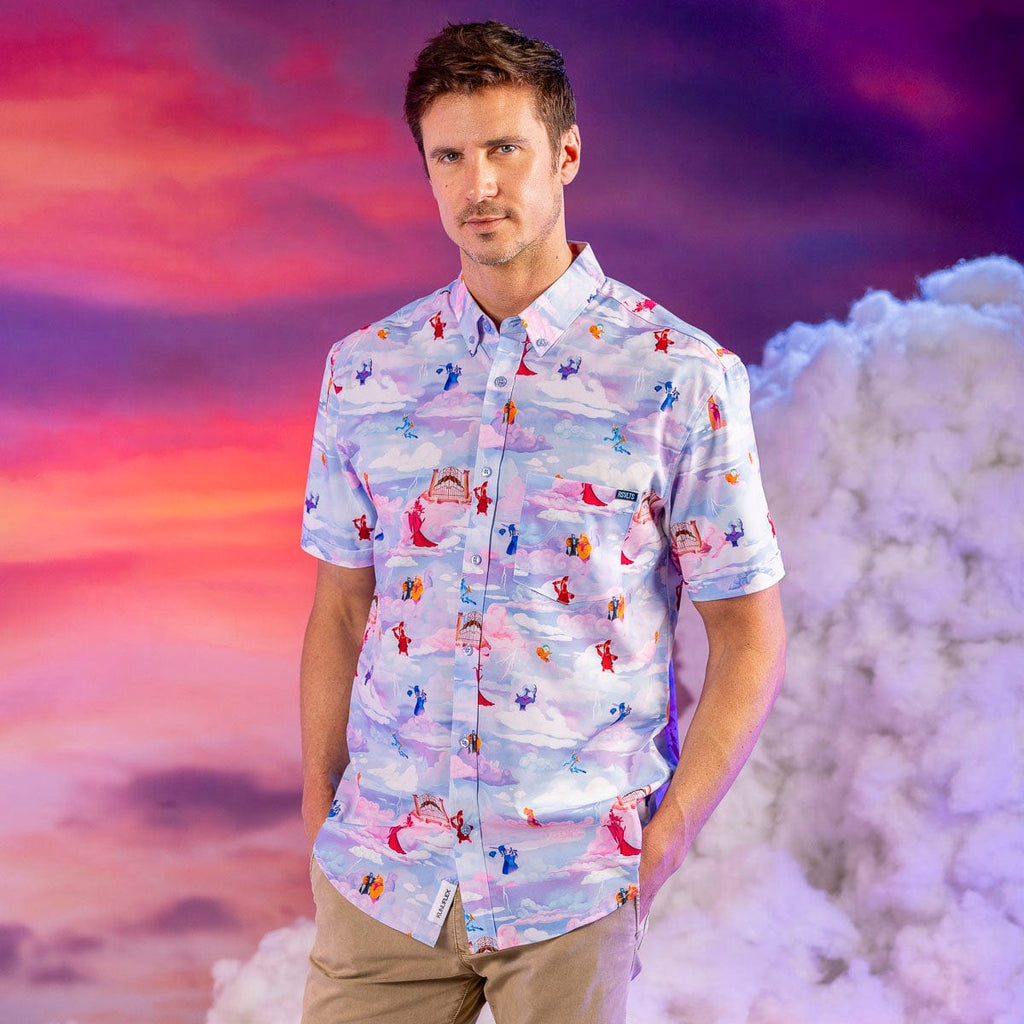 RSVLTS Pantheon Party KUNUFLEX Short Sleeve Shirt in Pink — detail 7