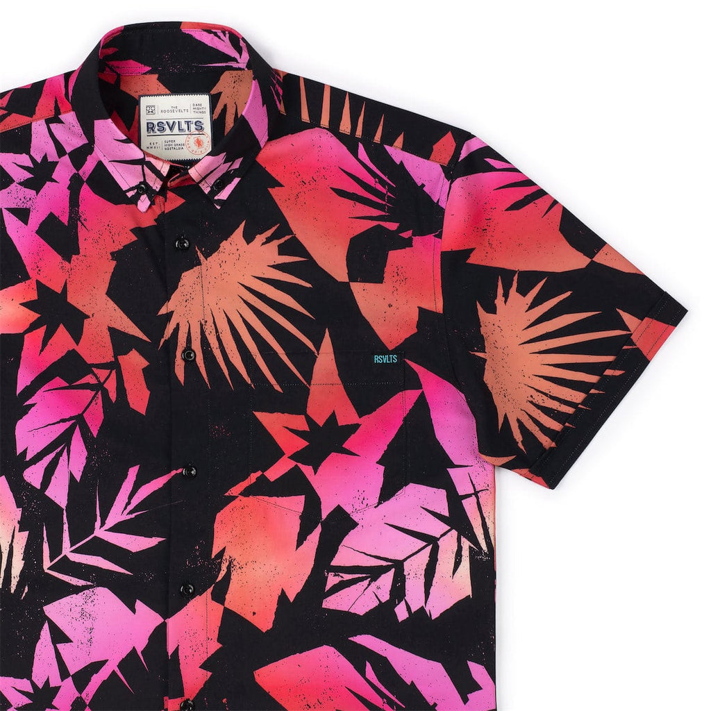 RSVLTS Cut It Out KUNUFLEX Short Sleeve Shirt in Black — detail 6