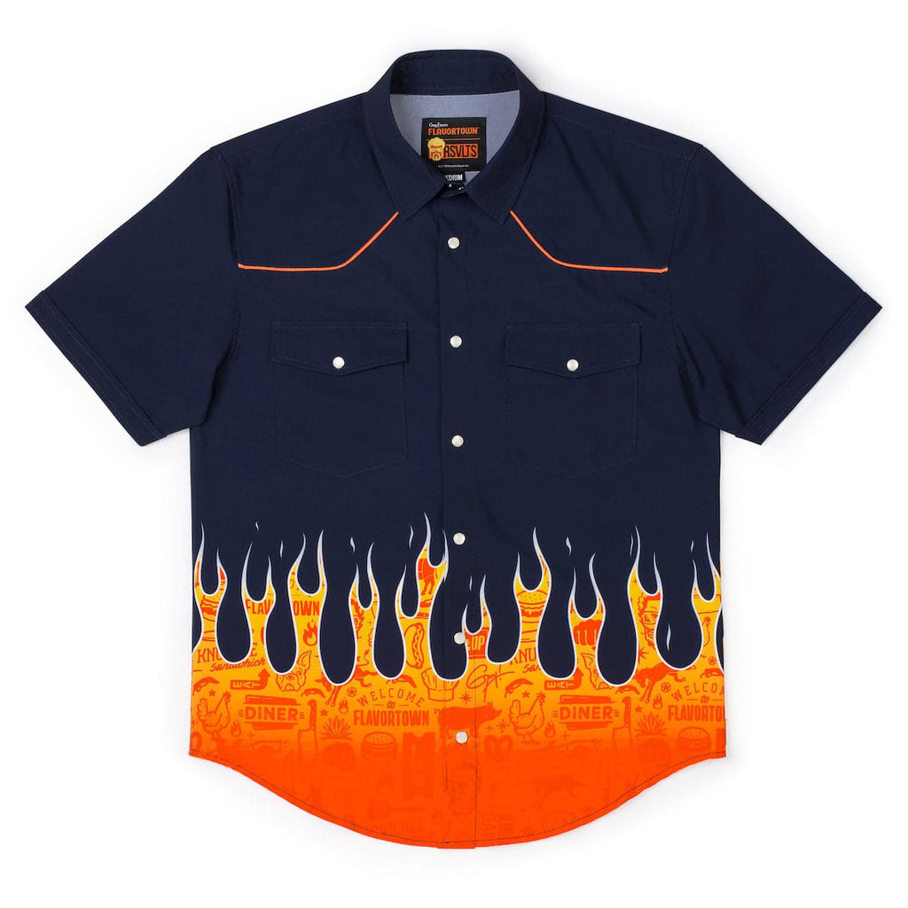 RSVLTS The Fieri Roper Short Sleeve Shirt in Black — detail 7