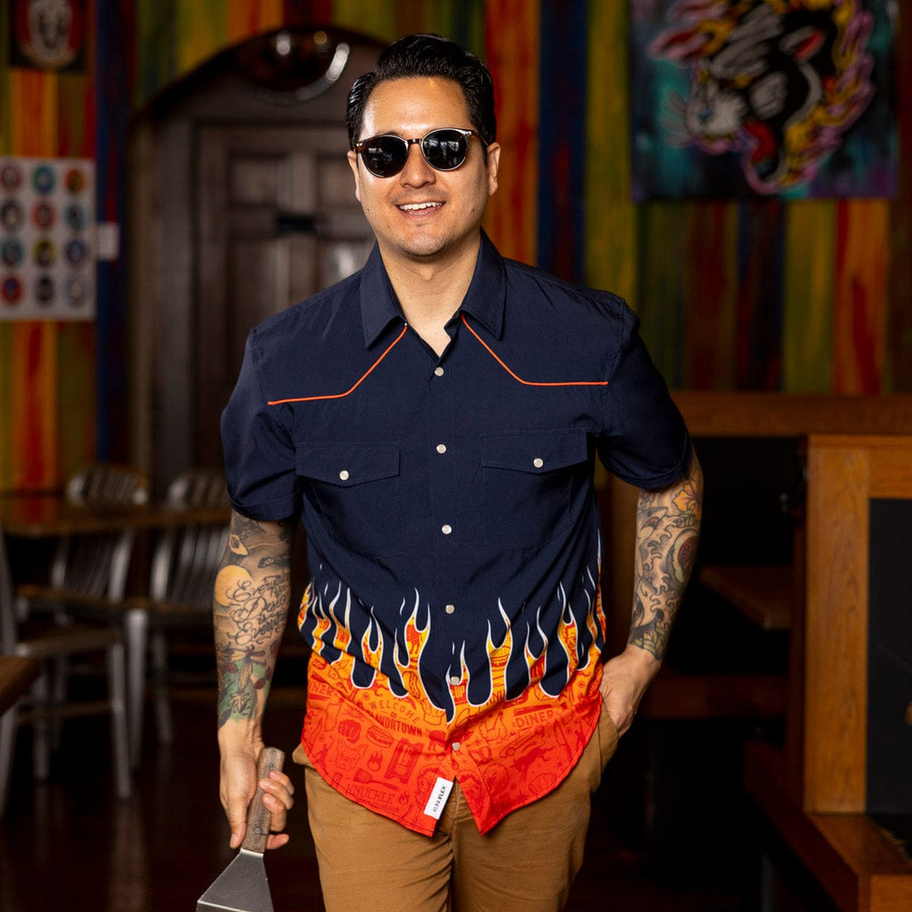 RSVLTS The Fieri Roper Short Sleeve Shirt in Black — detail 5