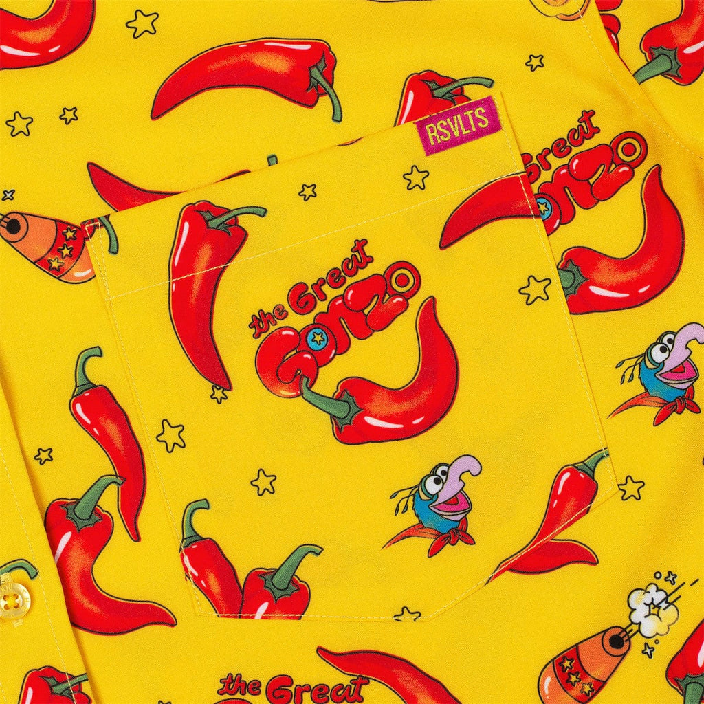 RSVLTS The Great Gonzo KUNUFLEX Short Sleeve Shirt in Red — detail 5