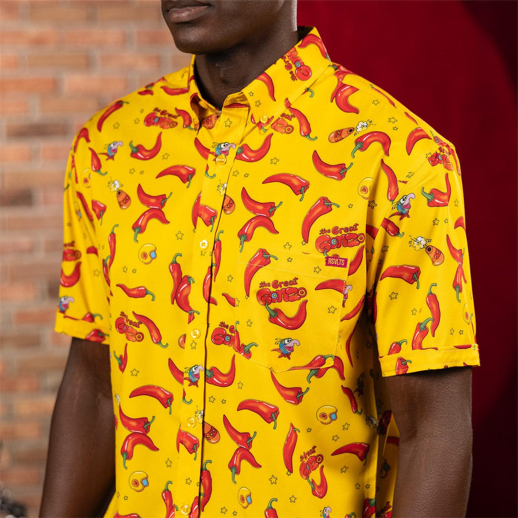 RSVLTS The Great Gonzo KUNUFLEX Short Sleeve Shirt in Red — detail 6