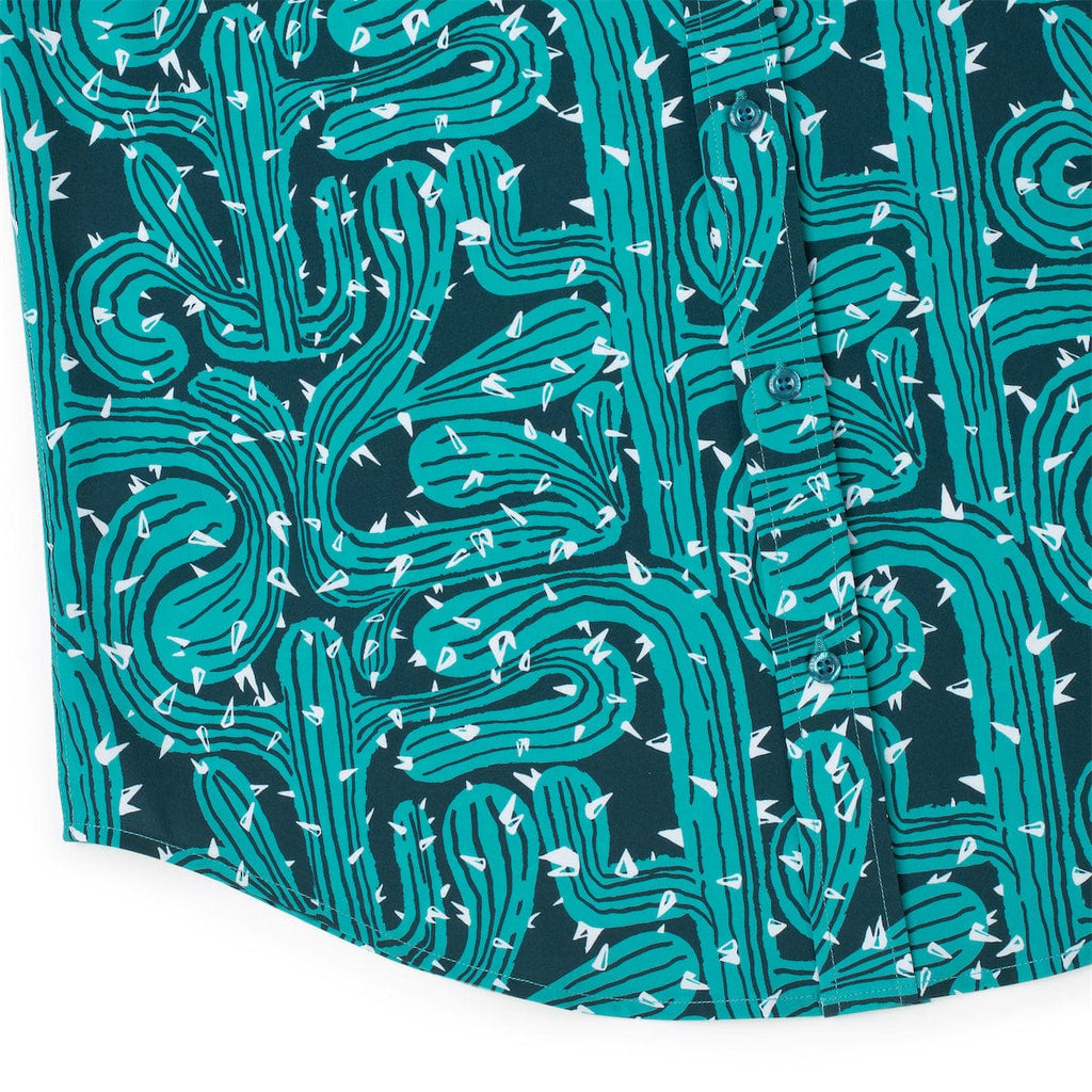 RSVLTS Prickly Situation KUNUFLEX Short Sleeve Shirt in Blue — detail 9