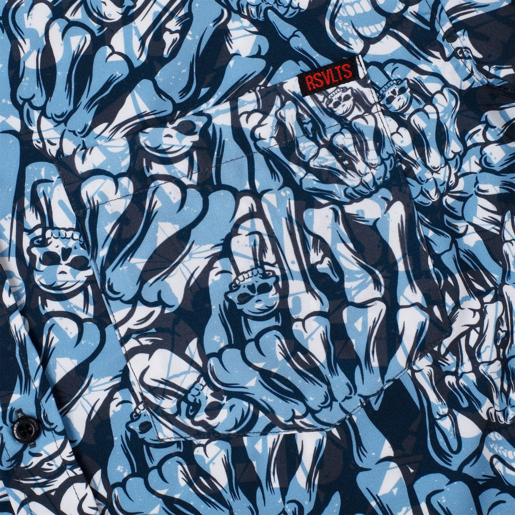 RSVLTS Stone Cold Salute KUNUFLEX Short Sleeve Shirt in Black — detail 5