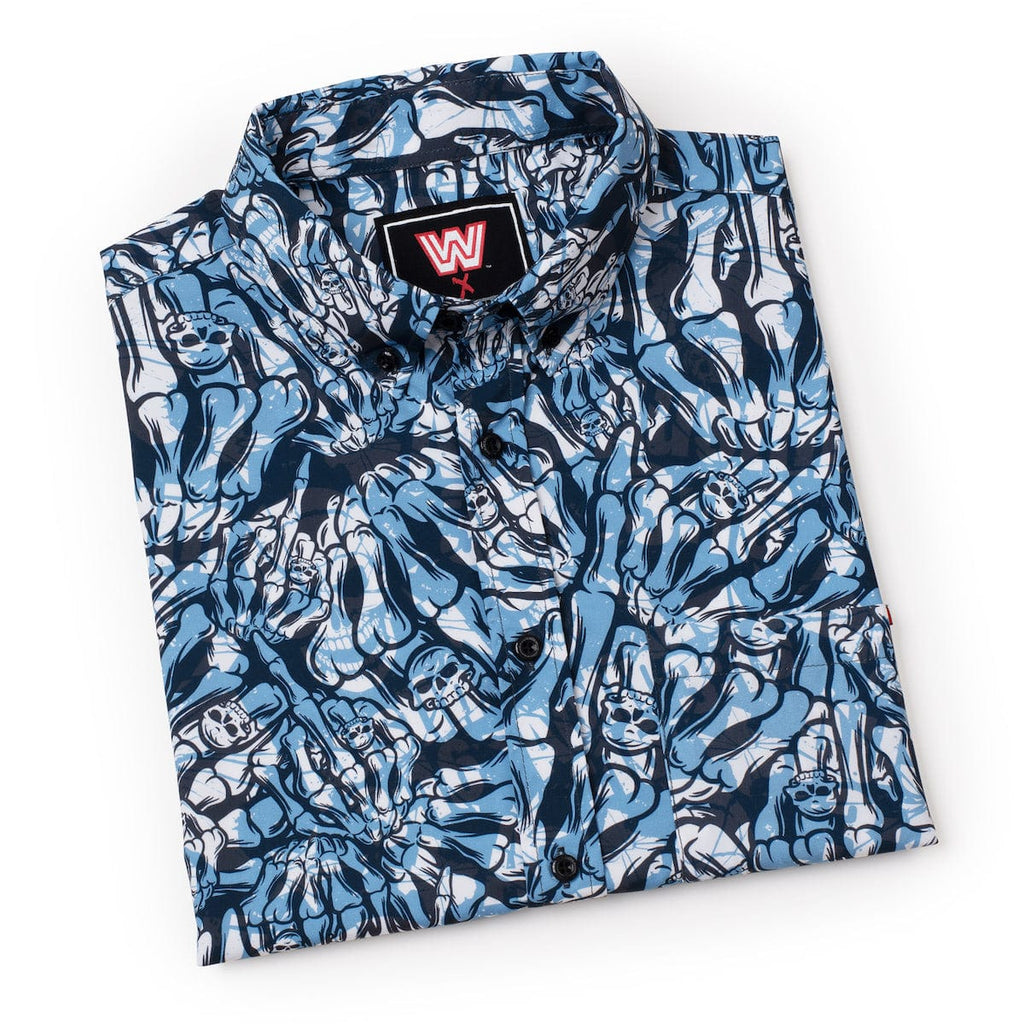 RSVLTS Stone Cold Salute KUNUFLEX Short Sleeve Shirt in Black — detail 11