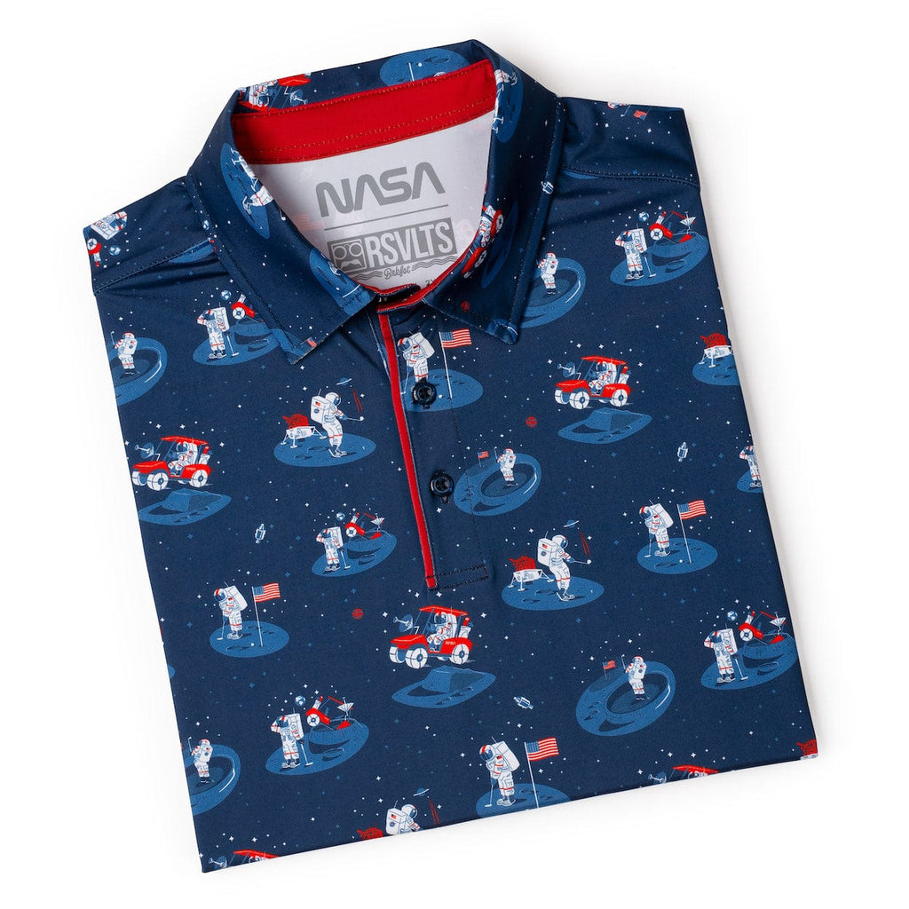 RSVLTS One Small Putt For Man All-Day Polo in Blue — detail 9