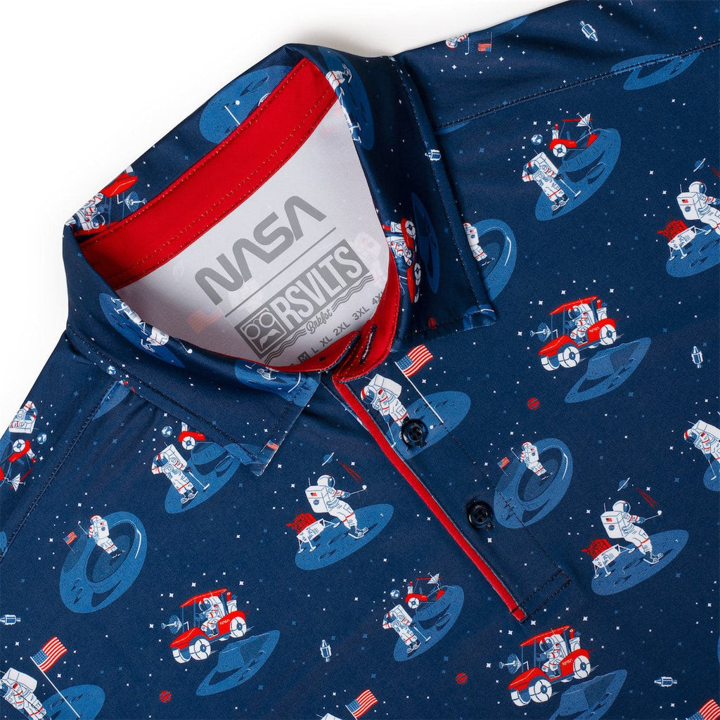 RSVLTS One Small Putt For Man All-Day Polo in Blue — detail 4