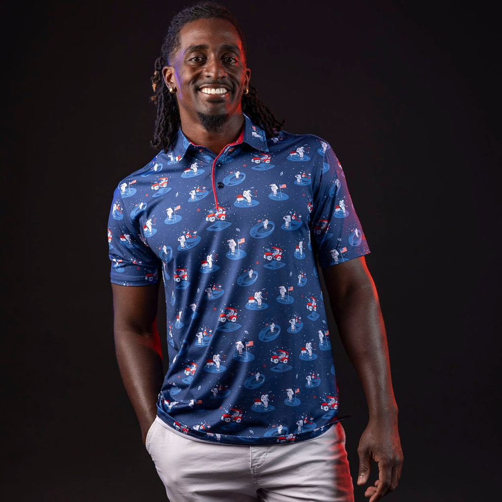 RSVLTS One Small Putt For Man All-Day Polo in Blue — detail 5