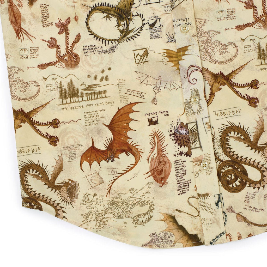RSVLTS Book of Dragons KUNUFLEX Short Sleeve Shirt in Brown — detail 12