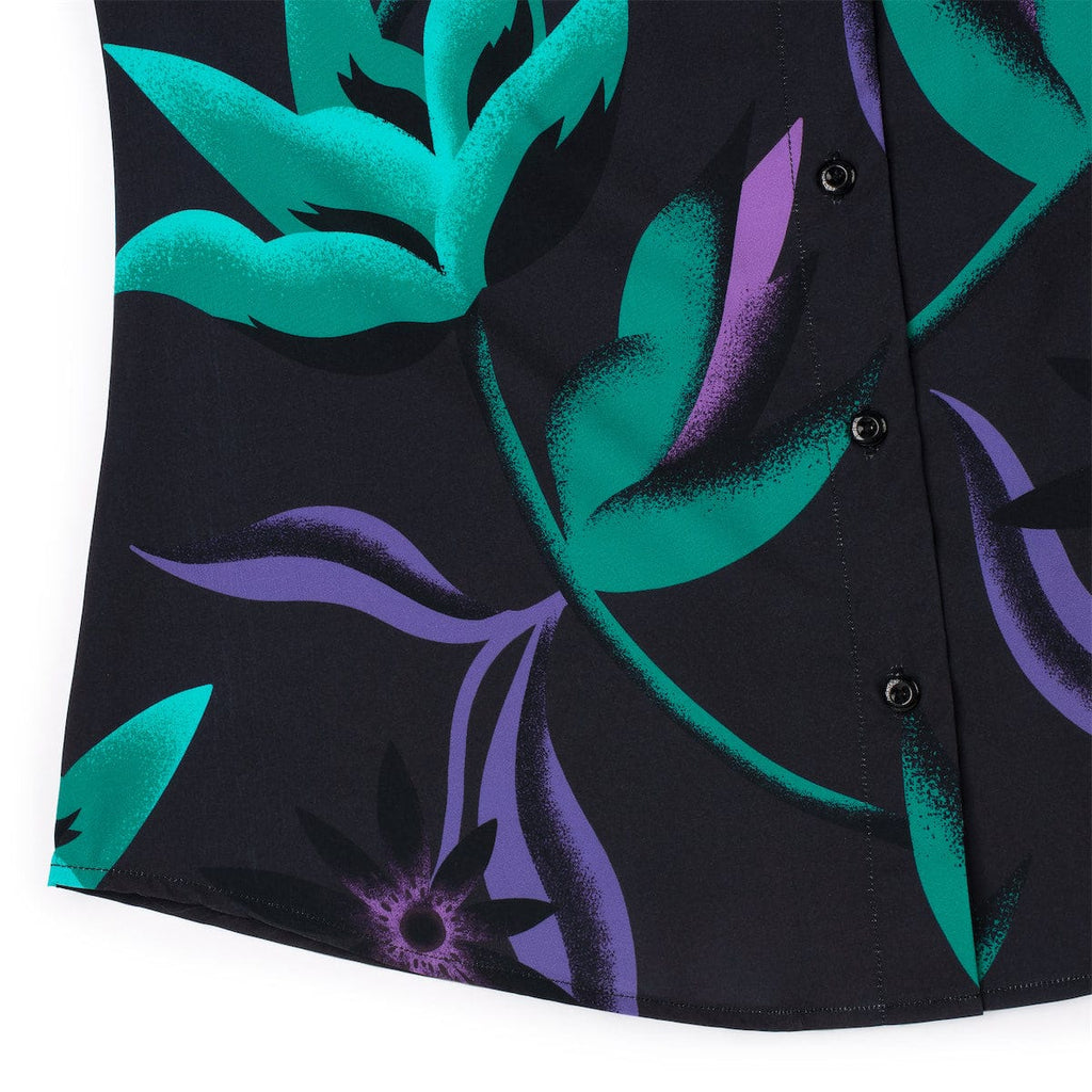 RSVLTS Midnight Oasis Women's KUNUFLEX Short Sleeve Shirt in Black — detail 9