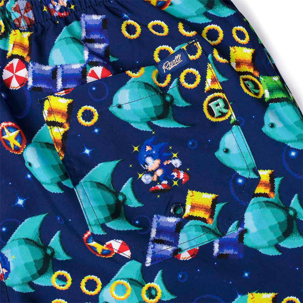 RSVLTS Spinning Maze Mayhem Hybrid Shorts in Blue — detail 6