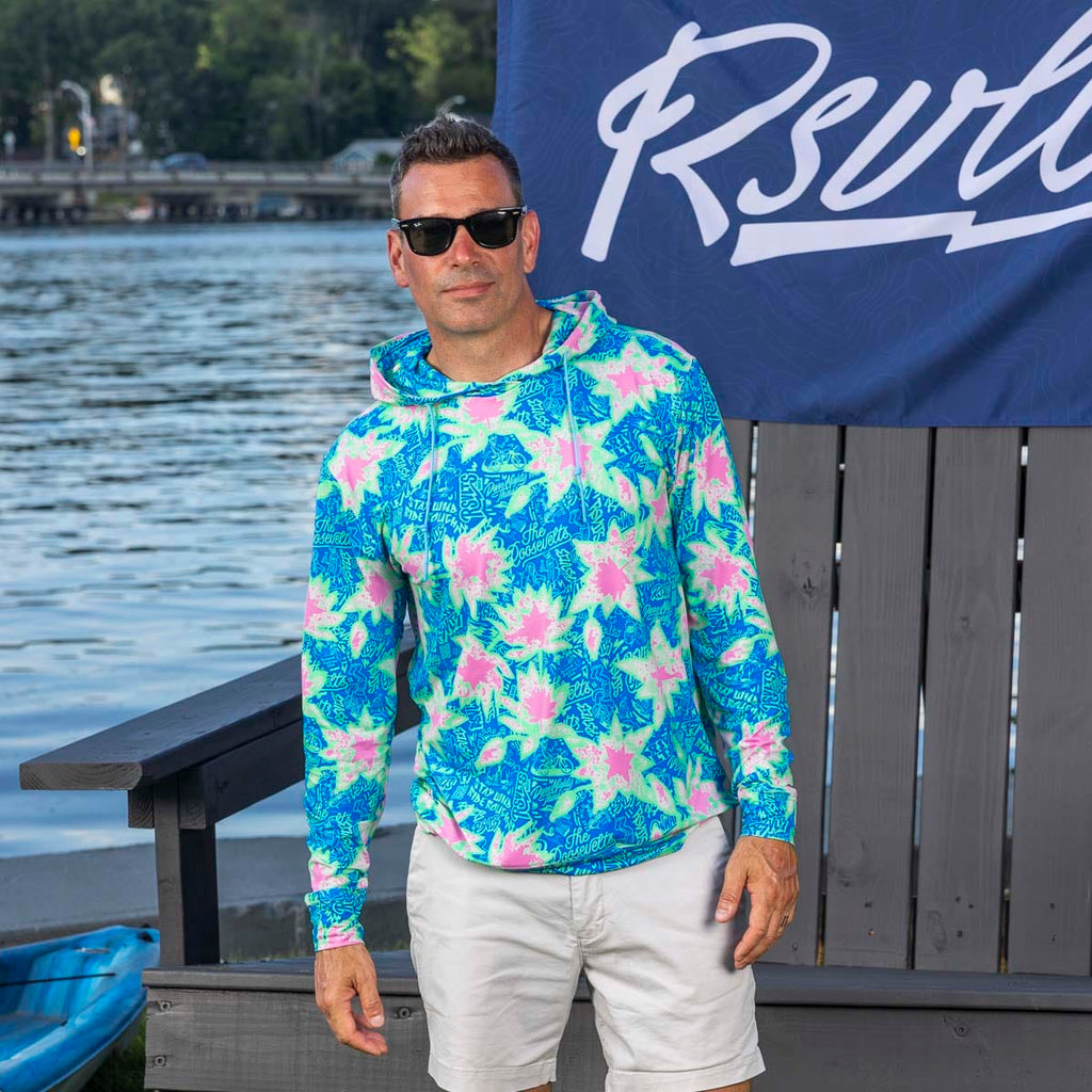 RSVLTS Camp Kunu Floral (Light Blue) Performance Hoodie — detail 3