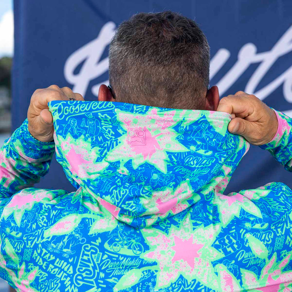 RSVLTS Camp Kunu Floral (Light Blue) Performance Hoodie — detail 6