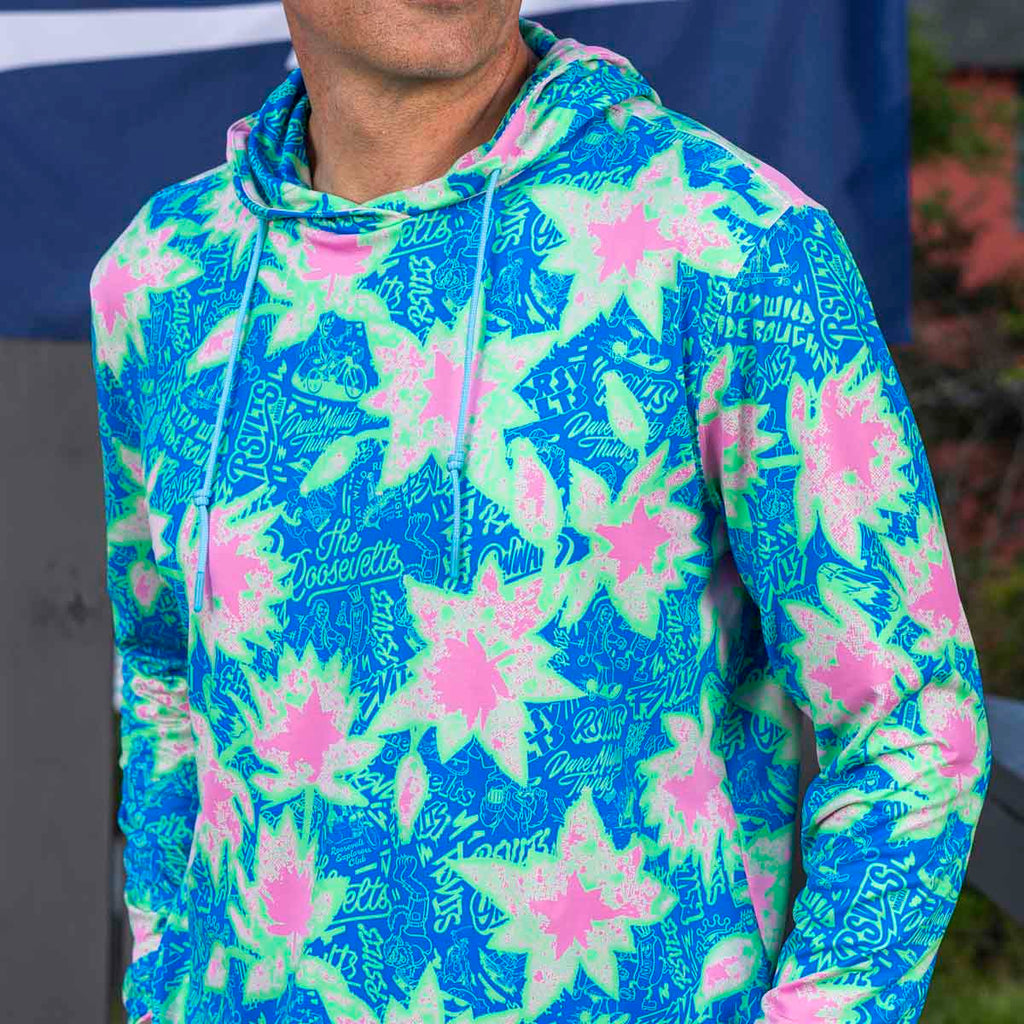 RSVLTS Camp Kunu Floral (Light Blue) Performance Hoodie — detail 5