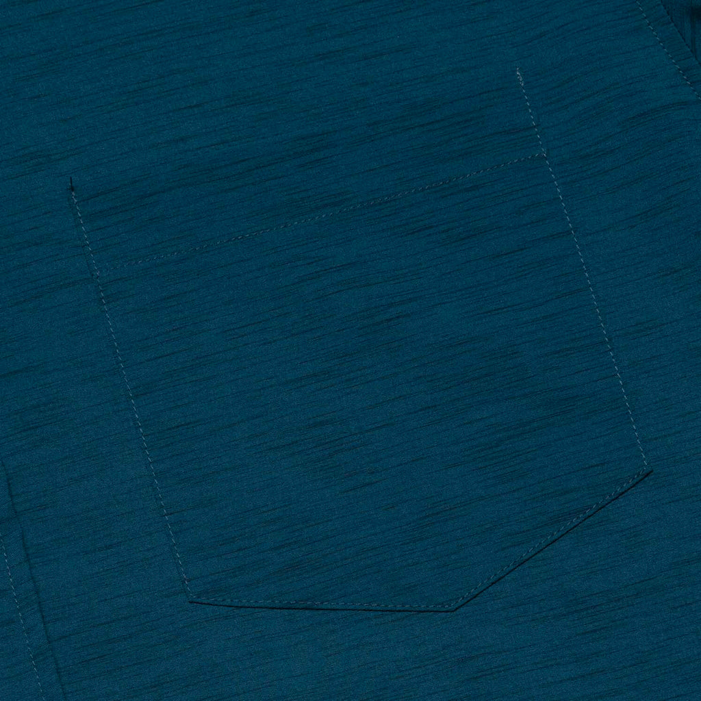 RSVLTS Rough Seas KUNUFLEX Short Sleeve Shirt in Dark Blue — detail 5