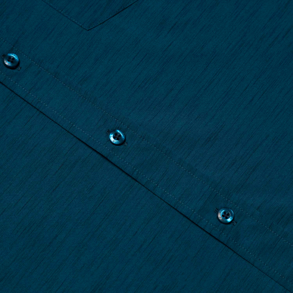 RSVLTS Rough Seas KUNUFLEX Short Sleeve Shirt in Dark Blue — detail 2