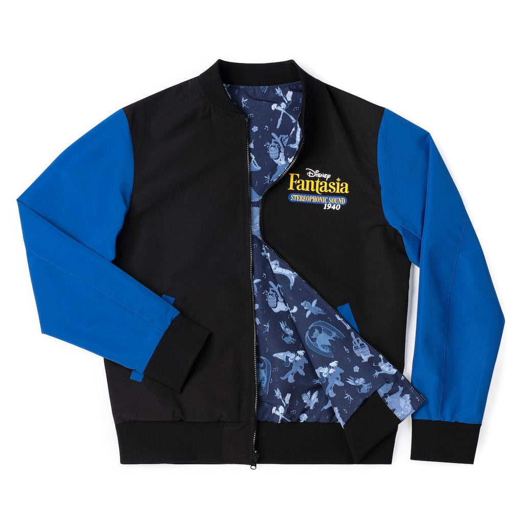 RSVLTS Stereophonic Sound Reversible Bomber Jacket in Black — front view