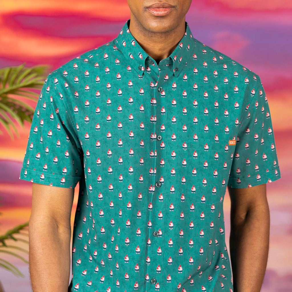RSVLTS Ice Cream Man KUNUFLEX Short Sleeve Shirt in Green — detail 8