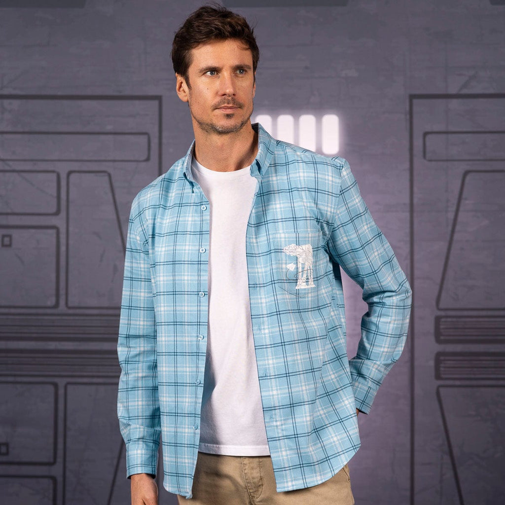 RSVLTS Battle of Hoth BorlandFlex Long Sleeve Flannel in Blue — detail 2