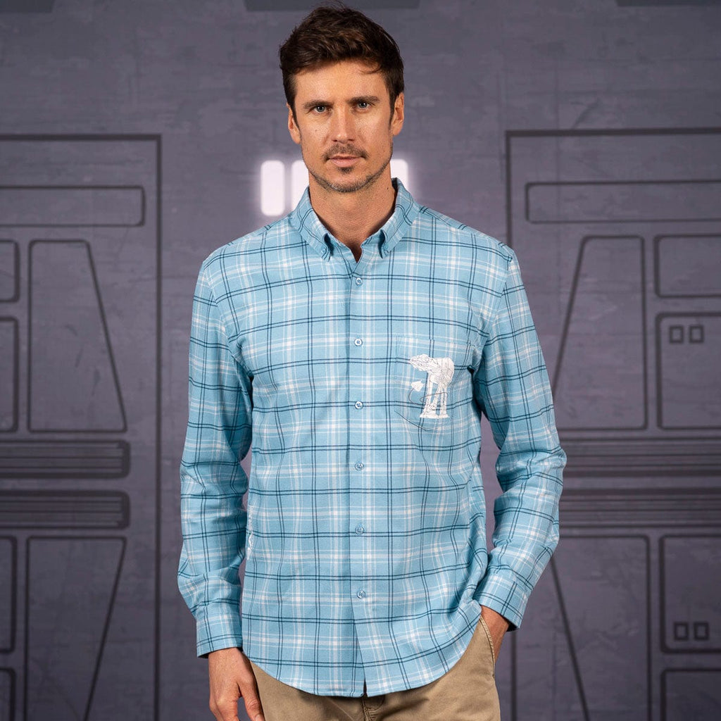 RSVLTS Battle of Hoth BorlandFlex Long Sleeve Flannel in Blue — detail 8