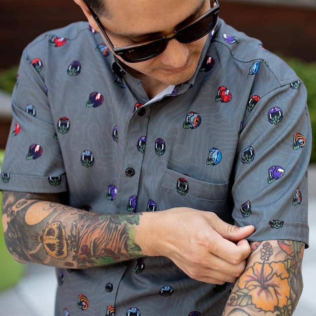 RSVLTS Best of the Best KUNUFLEX Short Sleeve Shirt in Gray — detail 9