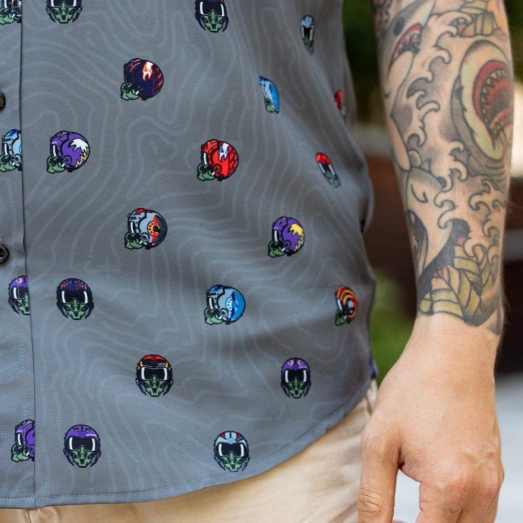 RSVLTS Best of the Best KUNUFLEX Short Sleeve Shirt in Gray — detail 6