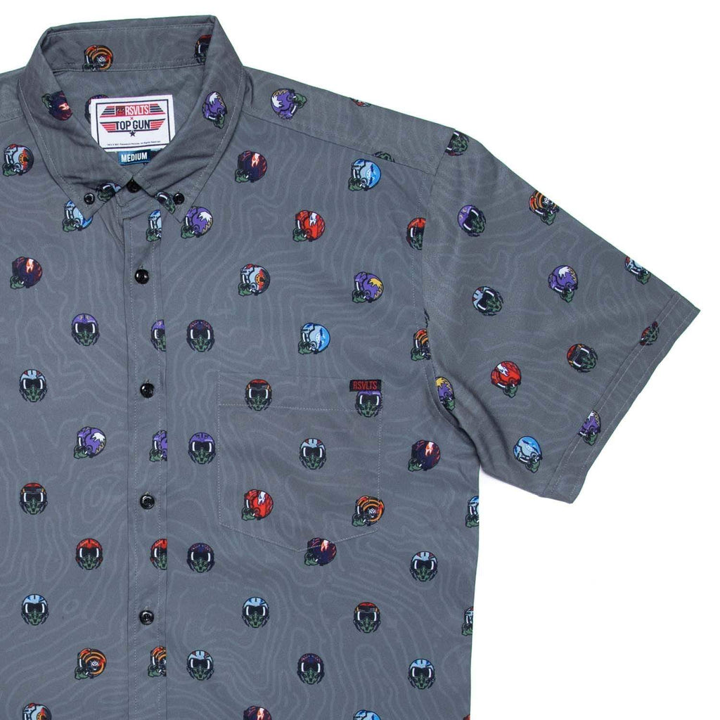 RSVLTS Best of the Best KUNUFLEX Short Sleeve Shirt in Gray — front view