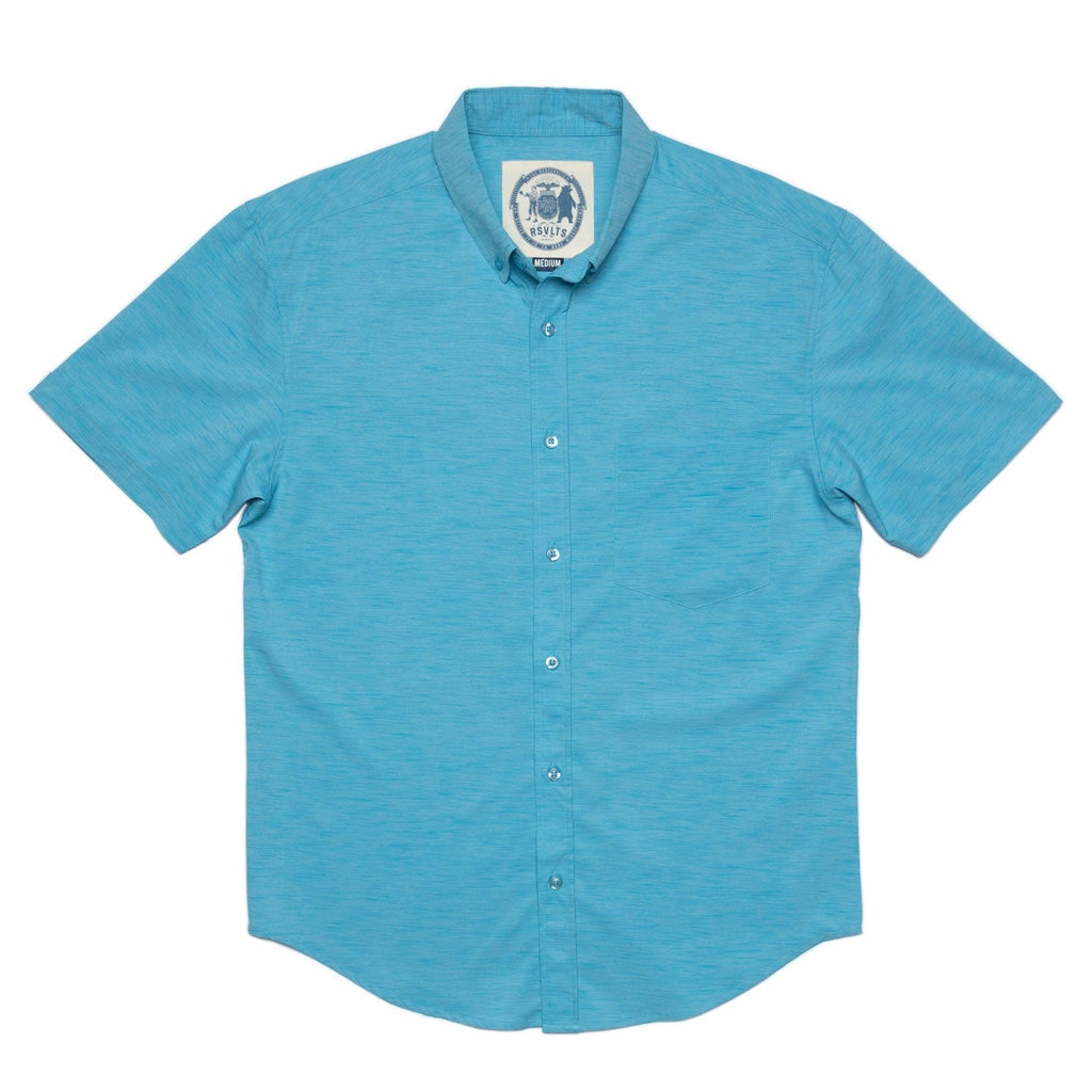 RSVLTS Sky High KUNUFLEX Short Sleeve Shirt in Blue — detail 8