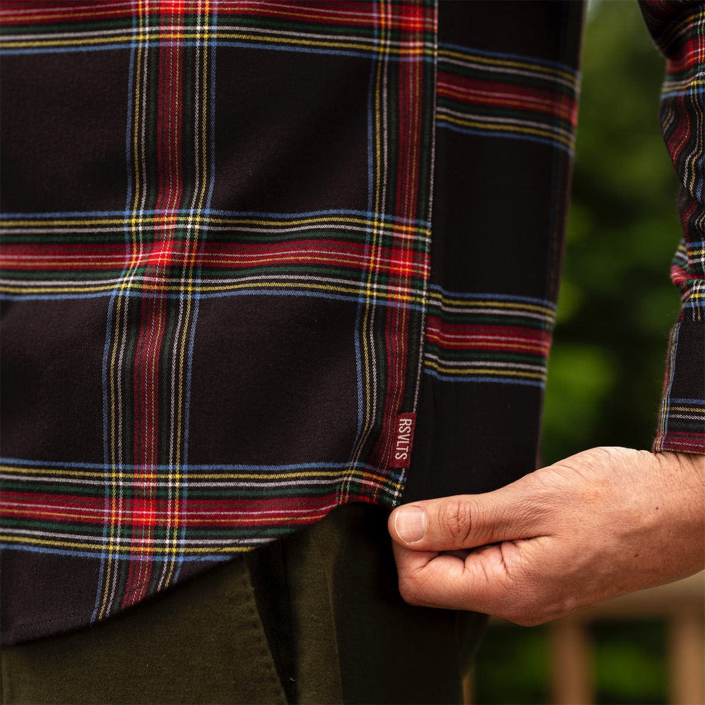 RSVLTS Jackie Flan BorlandFlex Long Sleeve Flannel in Brown — detail 6