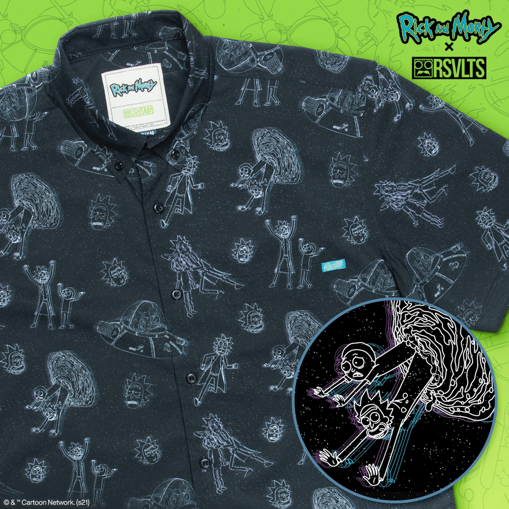 RSVLTS Holographrick KUNUFLEX Short Sleeve Shirt in Gray — detail 4