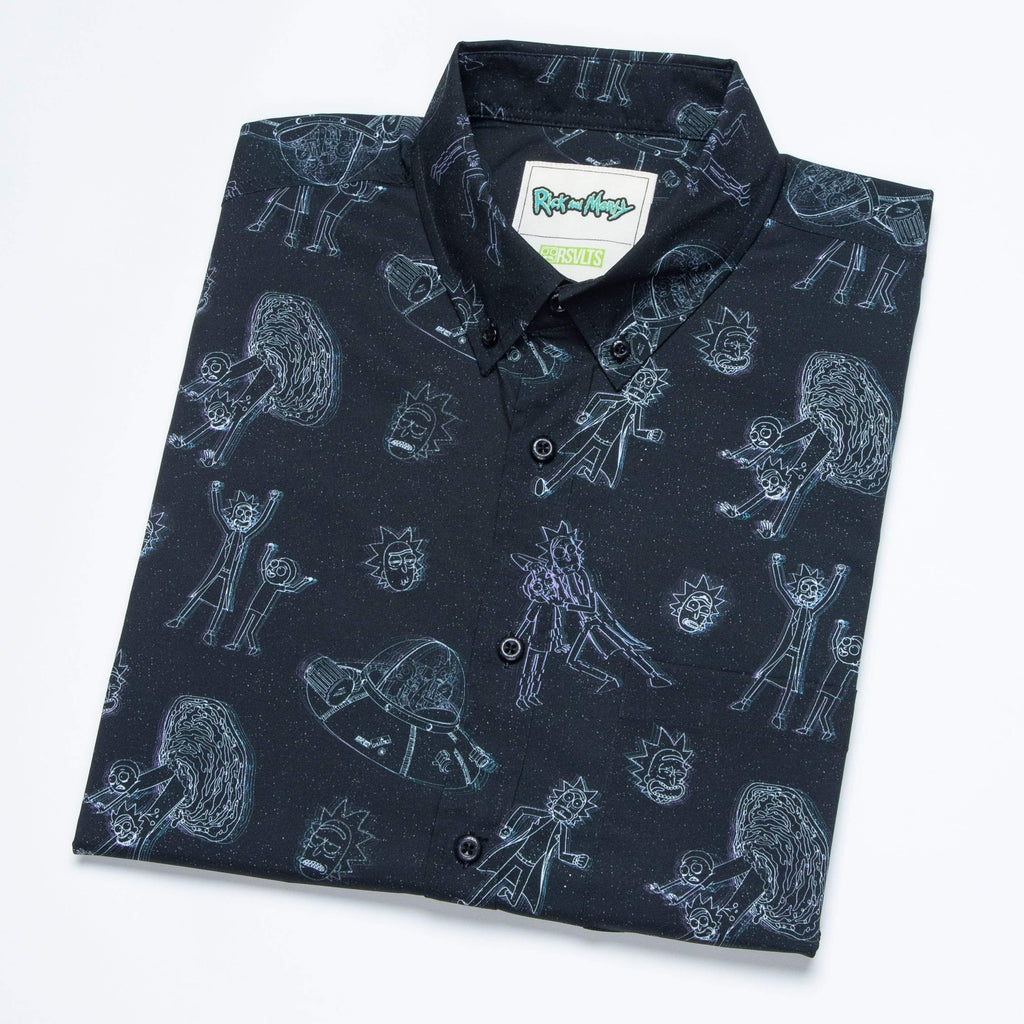 RSVLTS Holographrick KUNUFLEX Short Sleeve Shirt in Gray — detail 9