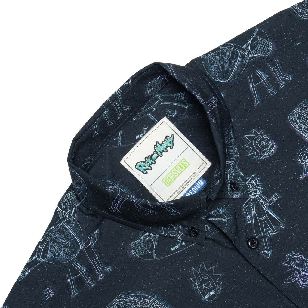 RSVLTS Holographrick KUNUFLEX Short Sleeve Shirt in Gray — detail 7