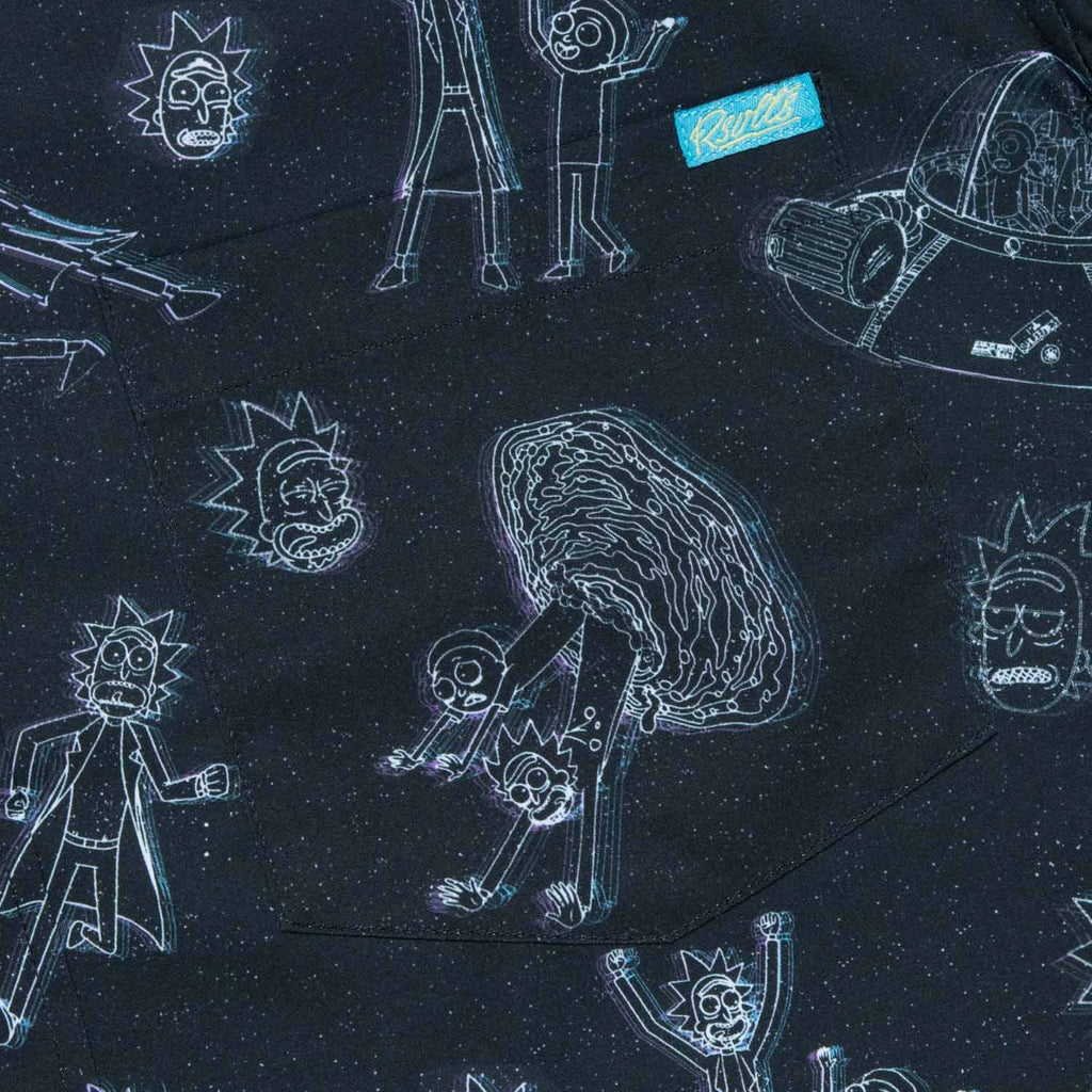 RSVLTS Holographrick KUNUFLEX Short Sleeve Shirt in Gray — detail 3