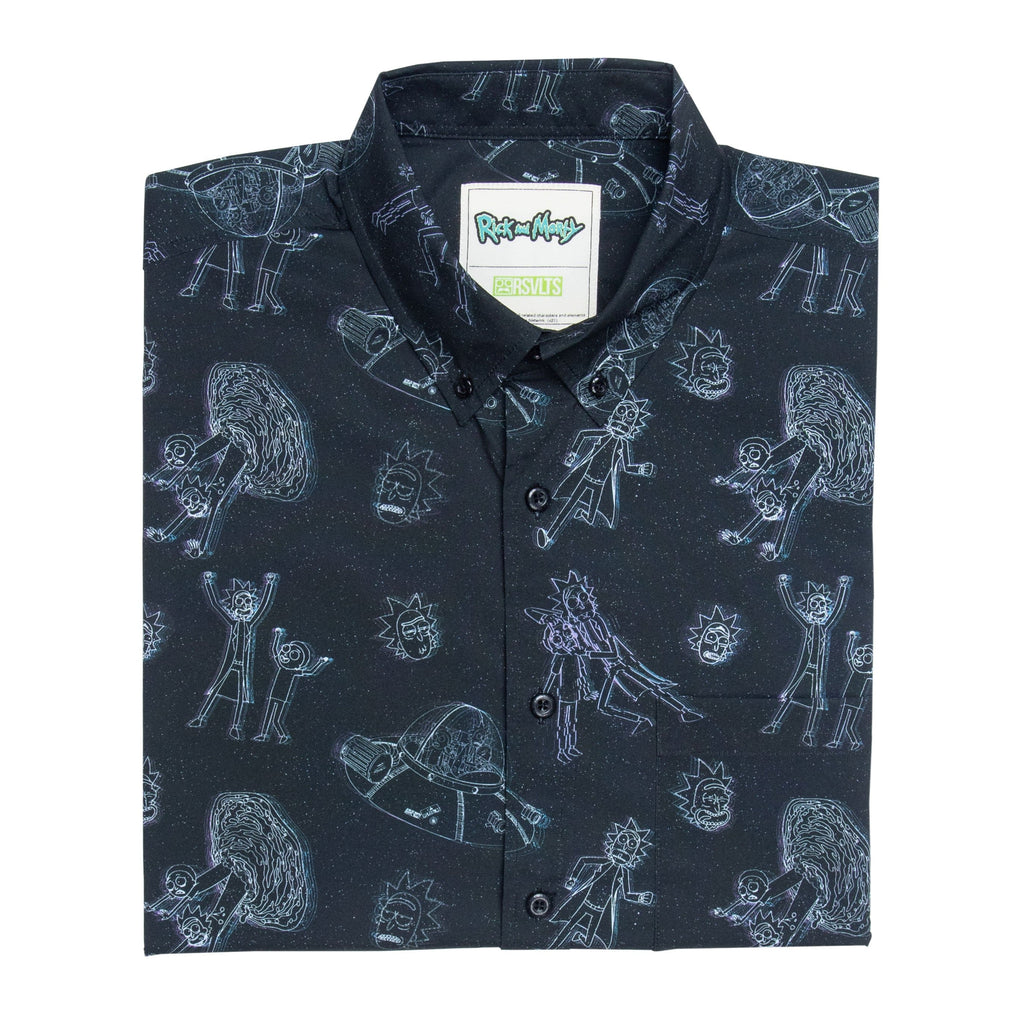 RSVLTS Holographrick KUNUFLEX Short Sleeve Shirt in Gray — detail 10
