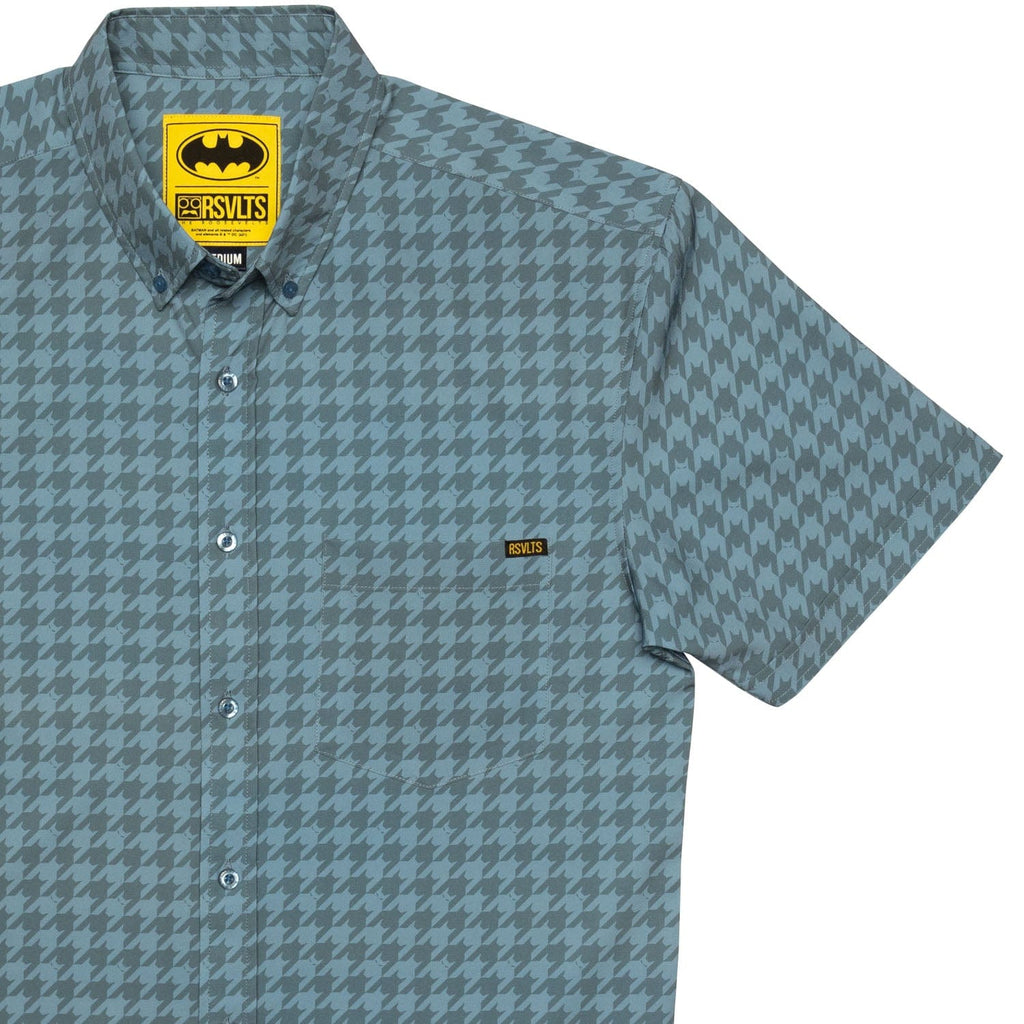 RSVLTS Batfang KUNUFLEX Short Sleeve Shirt in Blue — front view