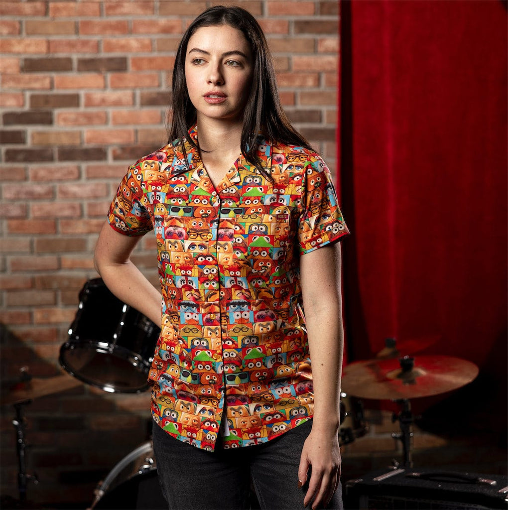 RSVLTS Muppet Vision Women's KUNUFLEX Short Sleeve Shirt in Multicolor — front view