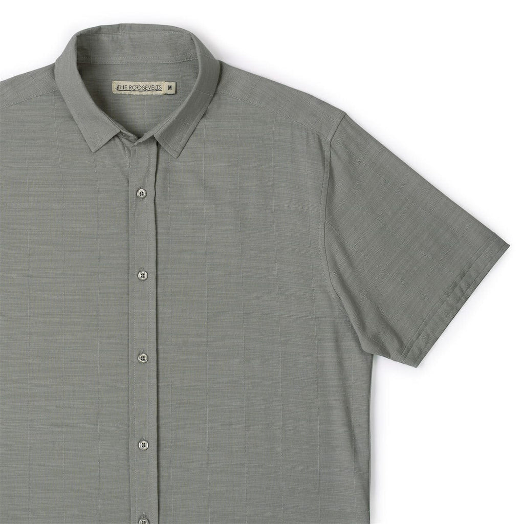 RSVLTS Volcanic Ash Bamboo Short Sleeve Shirt in Gray — detail 5