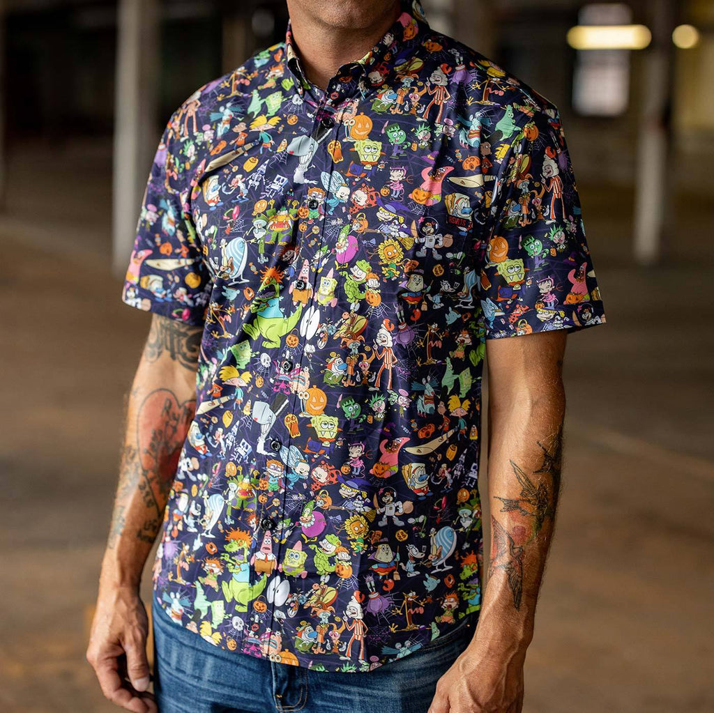 RSVLTS Spooky Mashup KUNUFLEX Short Sleeve Shirt in Purple — detail 6